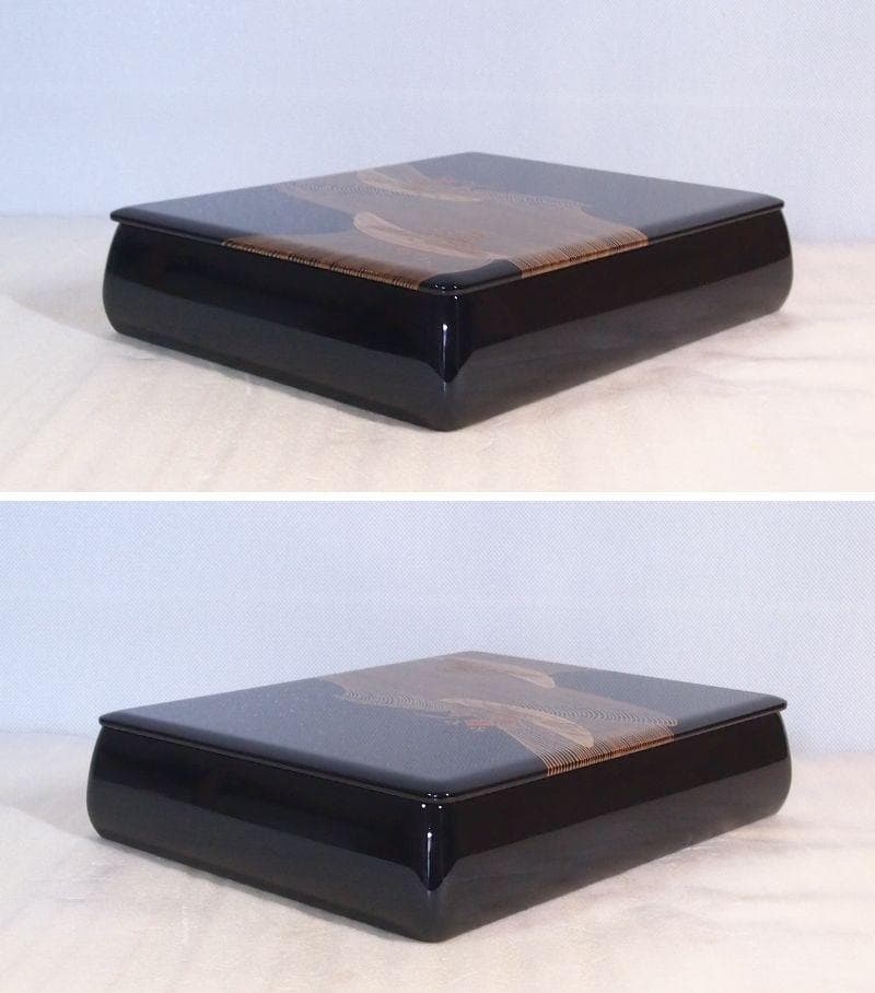 【高級・未使用】輪島塗 わじま慶塚 花舟蒔絵 文庫 小物入れ/レターケース/文箱