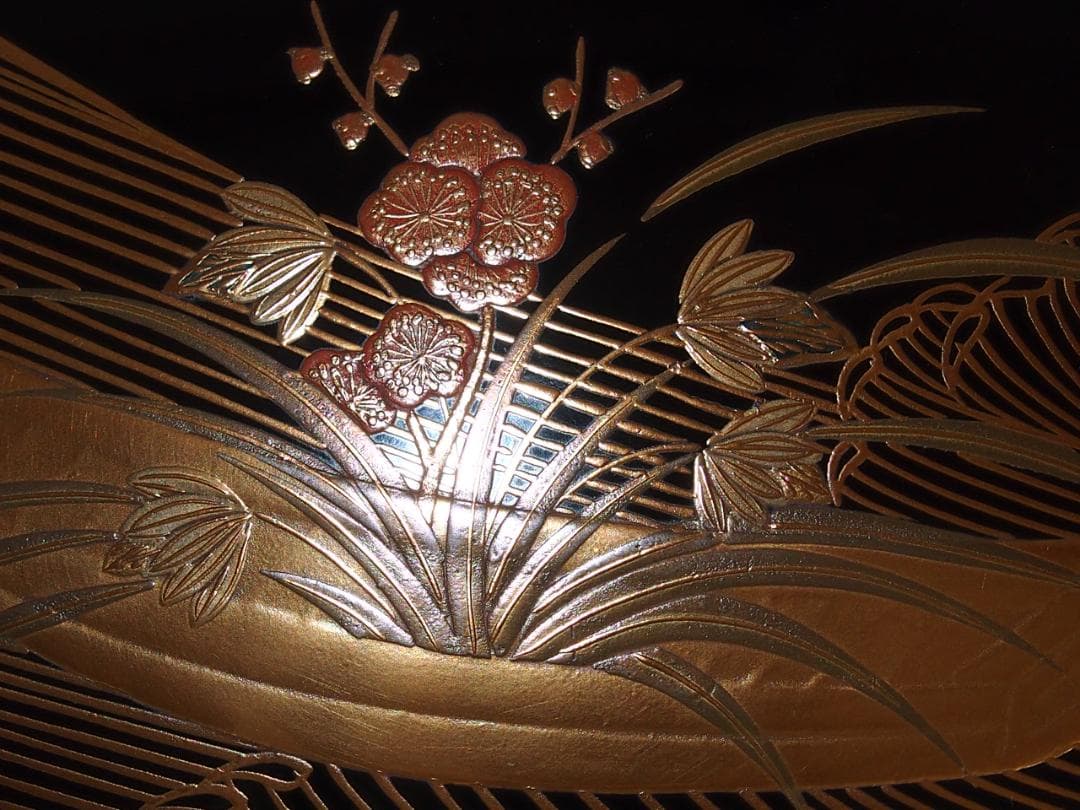 【高級・未使用】輪島塗 わじま慶塚 花舟蒔絵 文庫 小物入れ/レターケース/文箱