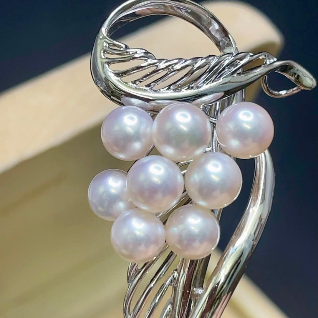 極美品！本真珠 アコヤ真珠 ペンダントトップ＆ブローチ 2way 箱付き