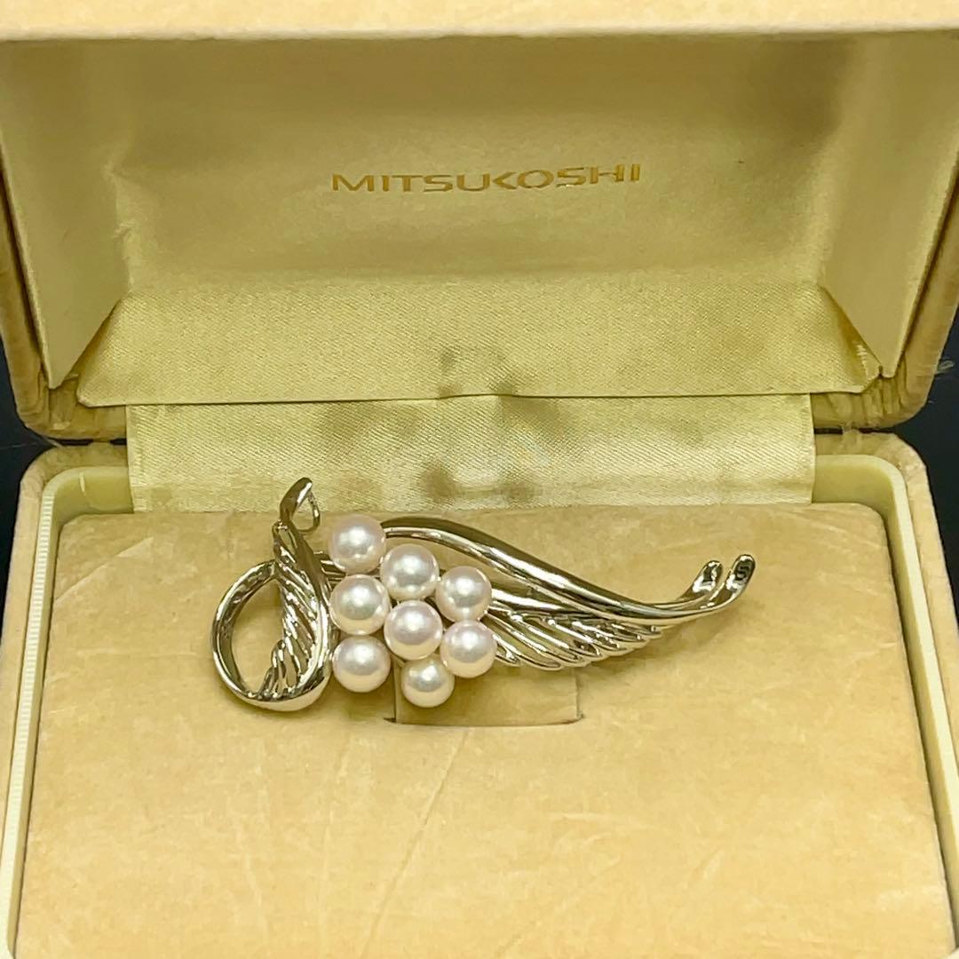 極美品！本真珠 アコヤ真珠 ペンダントトップ＆ブローチ 2way 箱付き