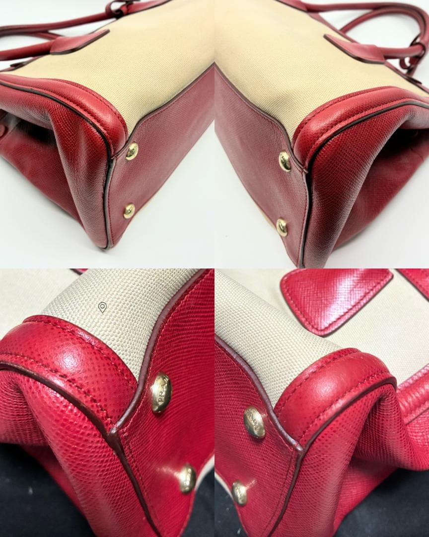 PRADA プラダ 赤 レッド サフィアーノ ハンドバッグ A1350A1
