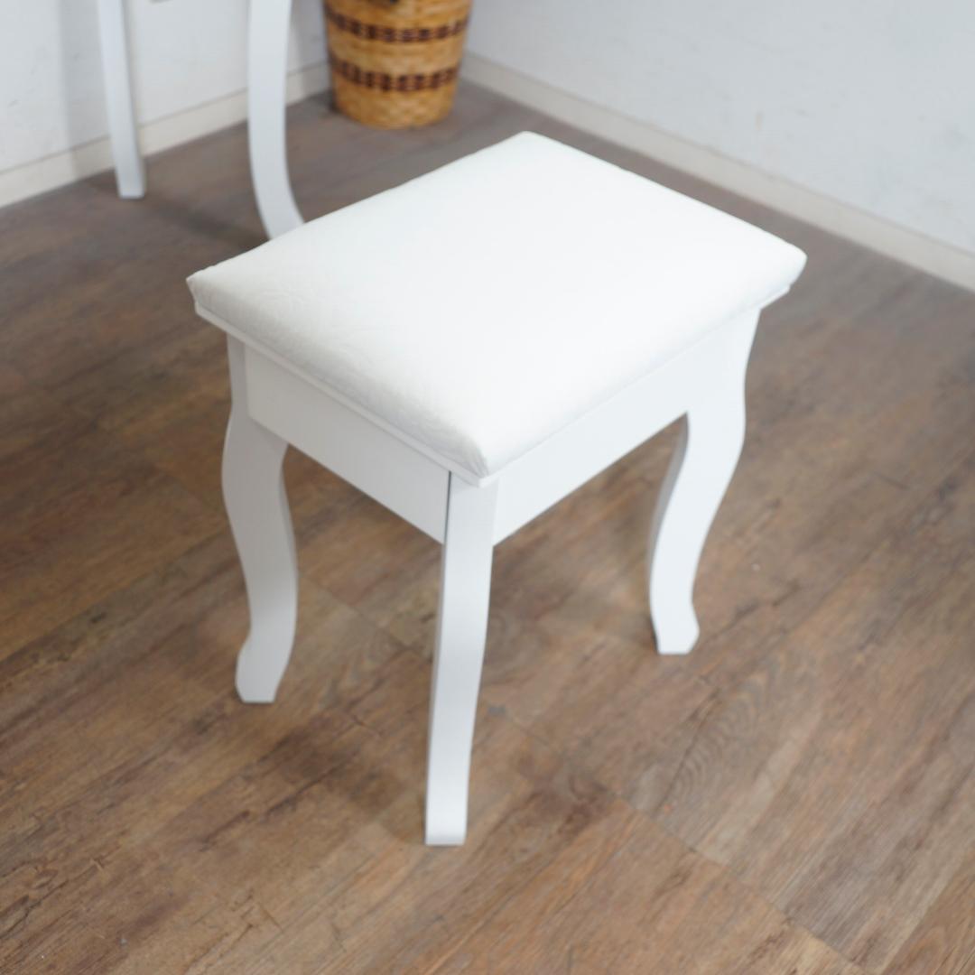 【新品】LED女優ライト　ドレッサー＆スツール　三面鏡　明るさ無段階調節