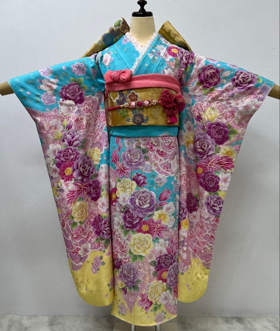 振り袖　フルセット　別誂長襦袢　金彩加工　長尺袋帯　成人式　結婚式　695