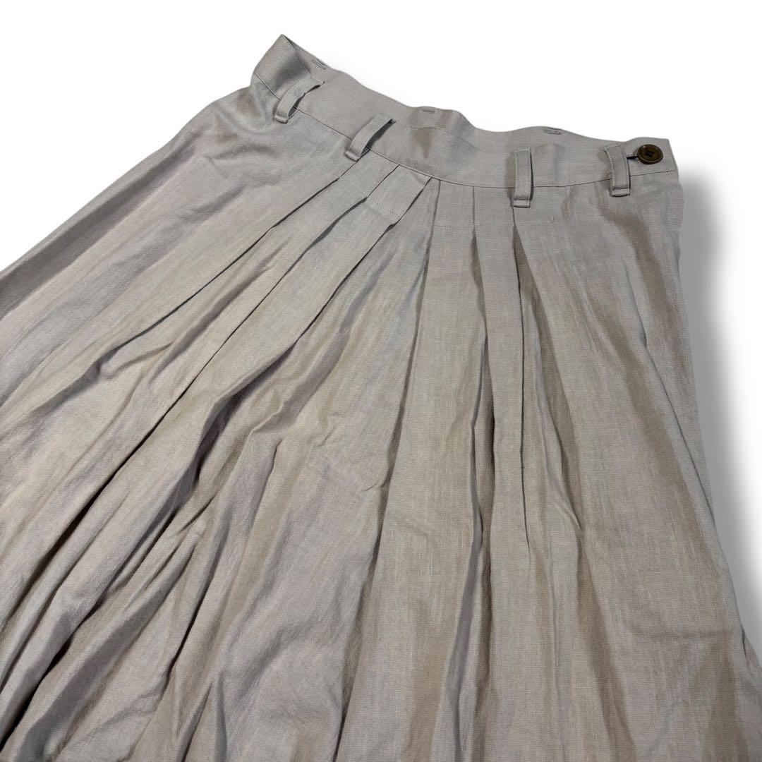 【Y's】プリーツデザイン サルエルパンツ コットンリネン素材 S