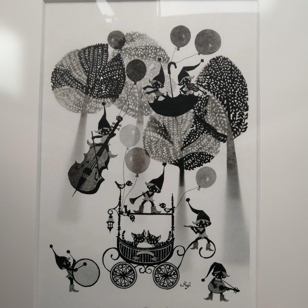 藤城清治レフグラフ　こびとのシンフォニー　保証書付き