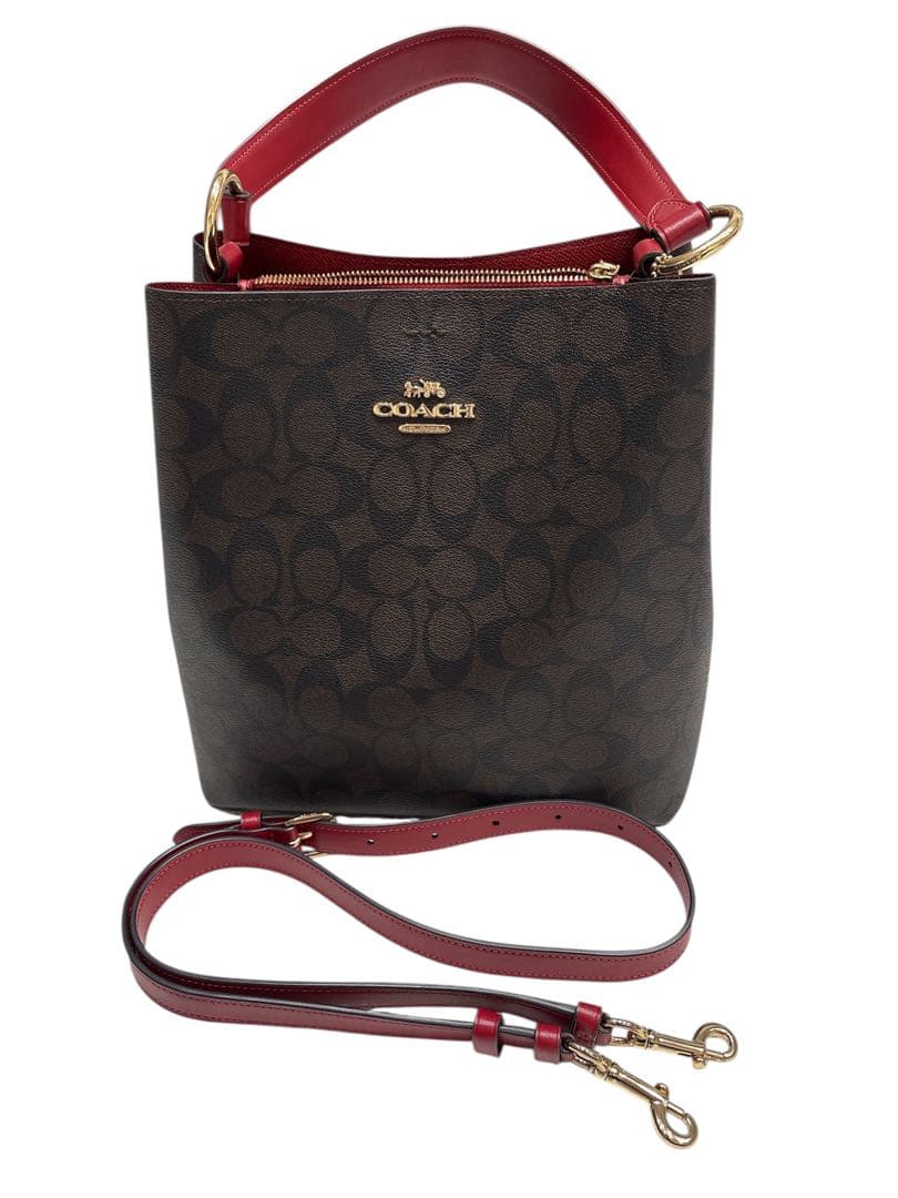 COACH H2192-91512ショルダーバッグ ブラウン/レッド