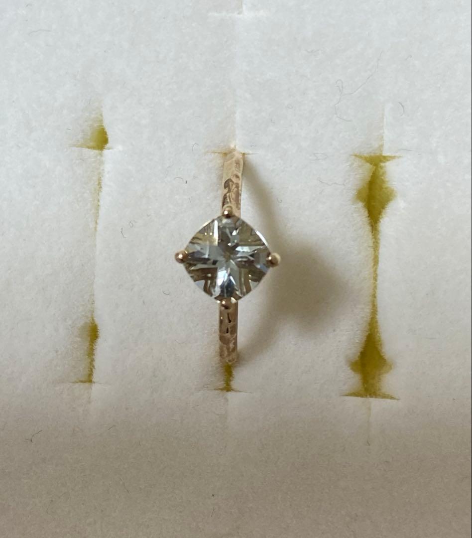 ☆極美品☆ジュエリーツツミ グリーンアメジストリング YG K10 8号