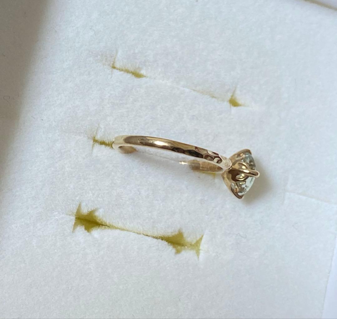 ☆極美品☆ジュエリーツツミ グリーンアメジストリング YG K10 8号