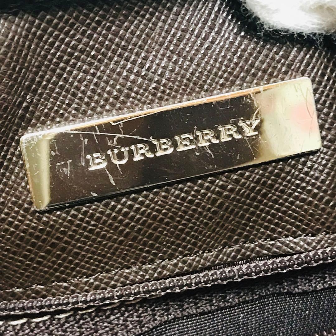 【極美品】バーバリー ハンドバッグ トロゴプレート ノバチェック 筒型 横長
