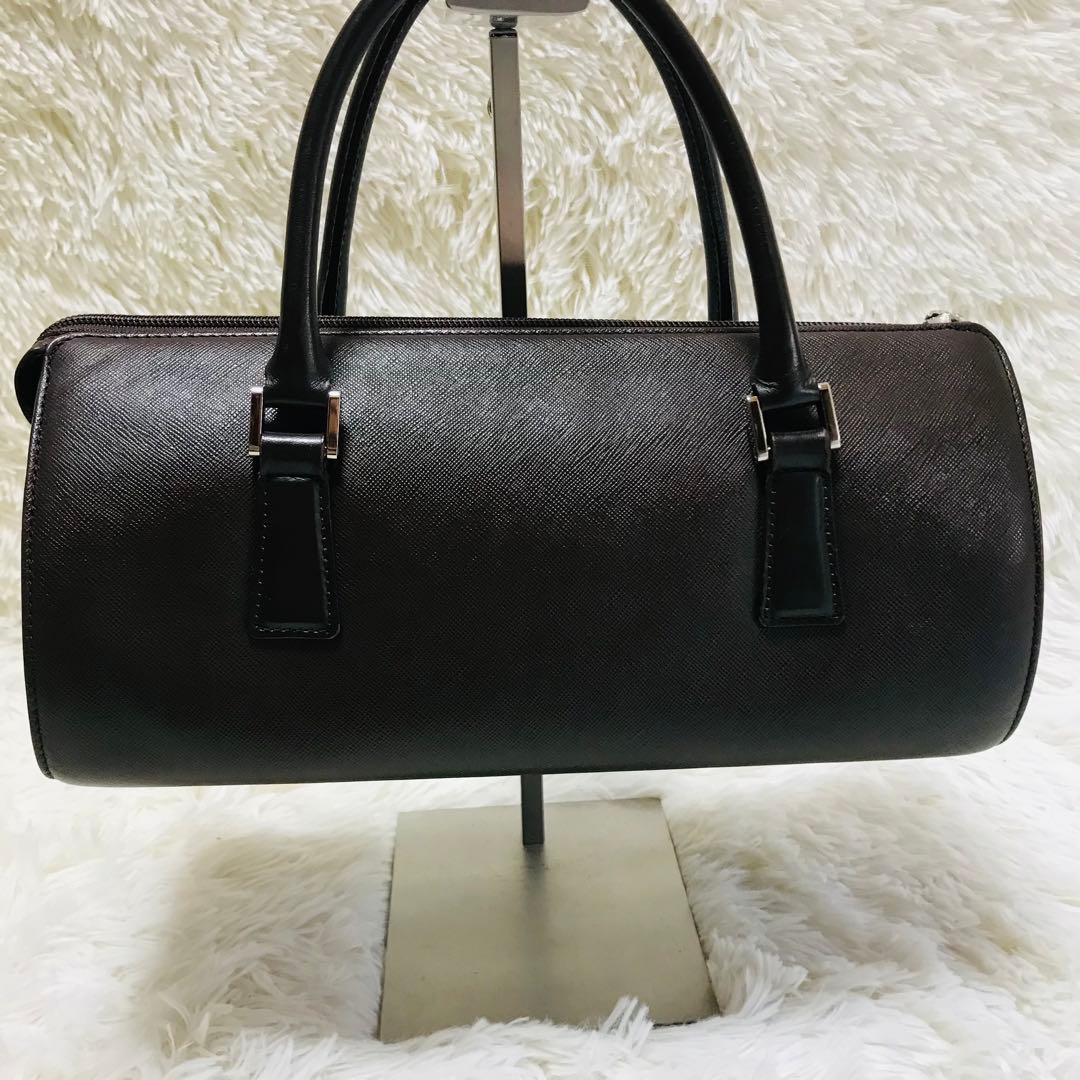 【極美品】バーバリー ハンドバッグ トロゴプレート ノバチェック 筒型 横長