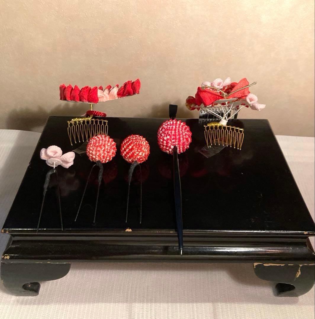 専用　七五三　小さめさん対応　羽と蝶々のコーム簪セット　Uピン簪　玉簪