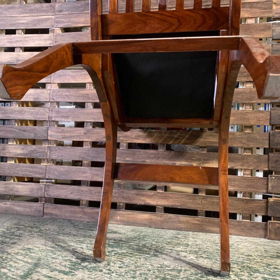 J154 木製スツール 本革シート 鋲打ち