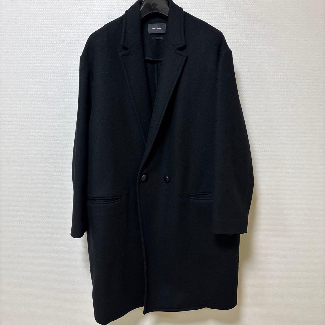 イザベルマラン　ロングコート　チェスターコート　ブラック