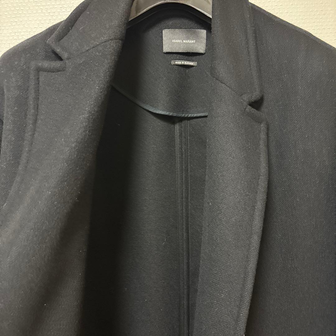 イザベルマラン　ロングコート　チェスターコート　ブラック