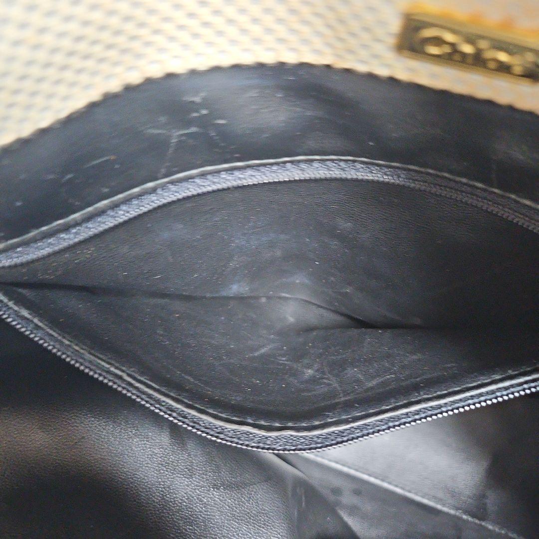 Chloe キャンバス レザー ハンドバッグ ブラック&ベージュ トートバッグ