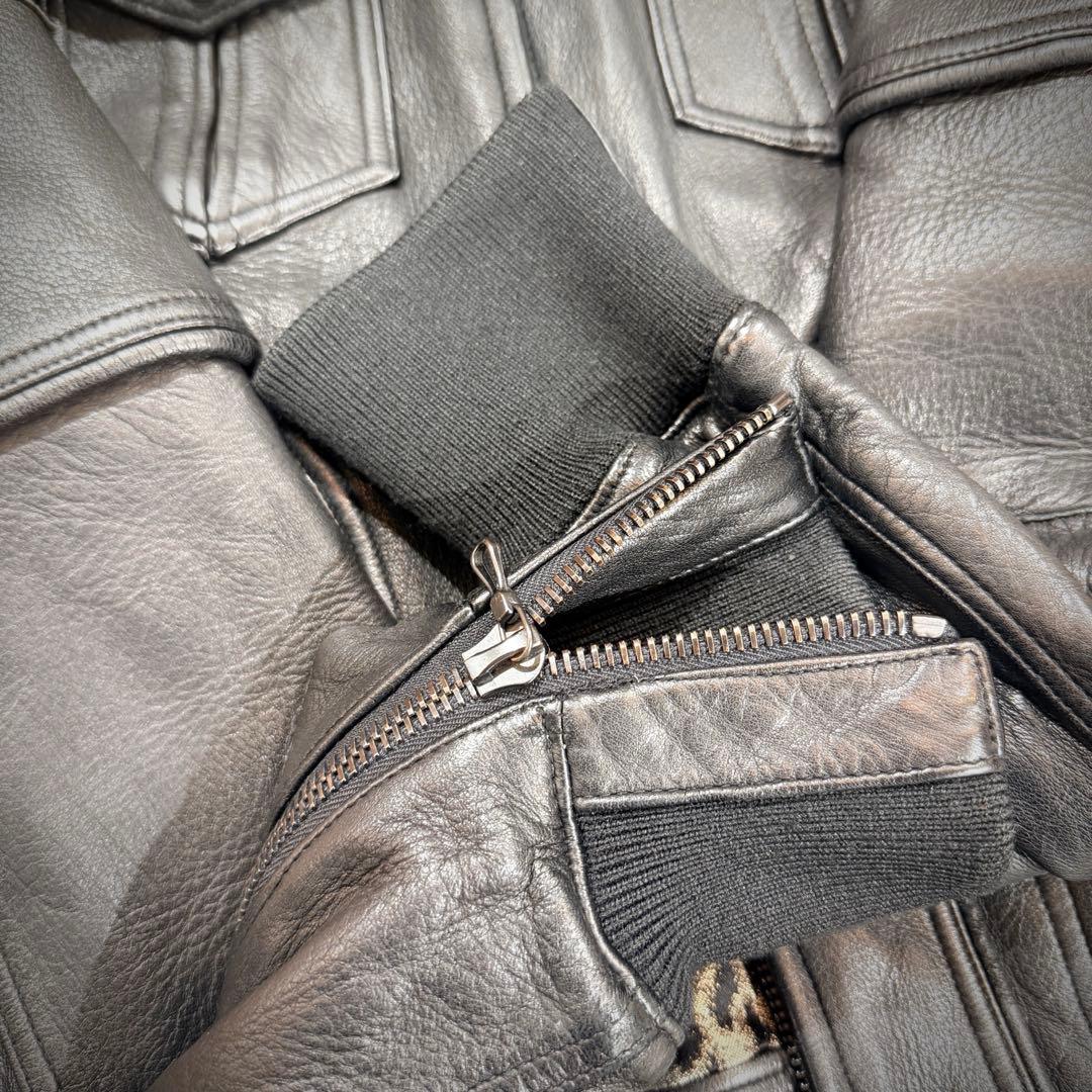 【美品】Roen ロエン ディアスキン シングル ライダースジャケット 44 黒