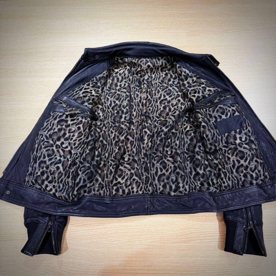 【美品】Roen ロエン ディアスキン シングル ライダースジャケット 44 黒