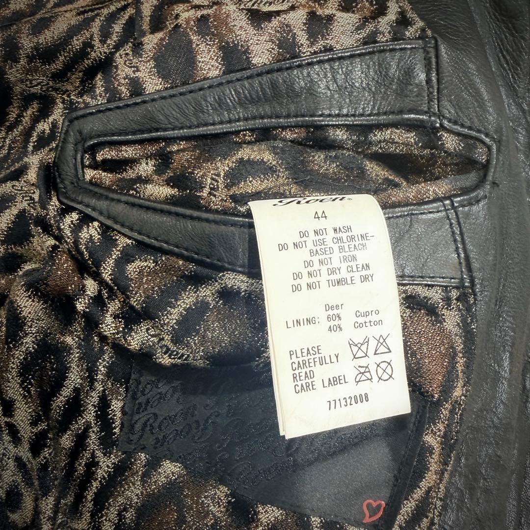 【美品】Roen ロエン ディアスキン シングル ライダースジャケット 44 黒