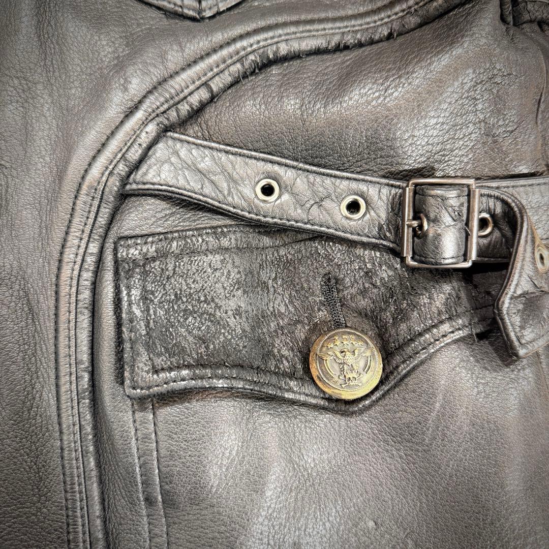 【美品】Roen ロエン ディアスキン シングル ライダースジャケット 44 黒