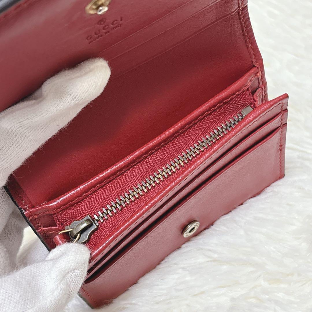 美品✨GUCCI ストーン抜けなし チェリー さくらんぼ 二つ折り財布 GG柄
