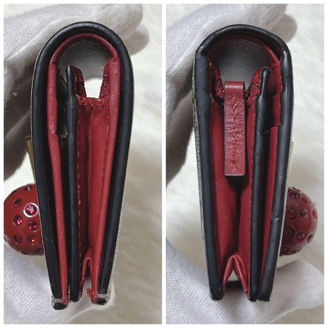 美品✨GUCCI ストーン抜けなし チェリー さくらんぼ 二つ折り財布 GG柄