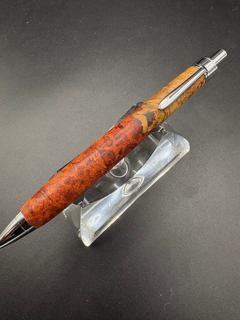 517本花梨　紅白　瘤杢　木軸シャーペン　ボールペン