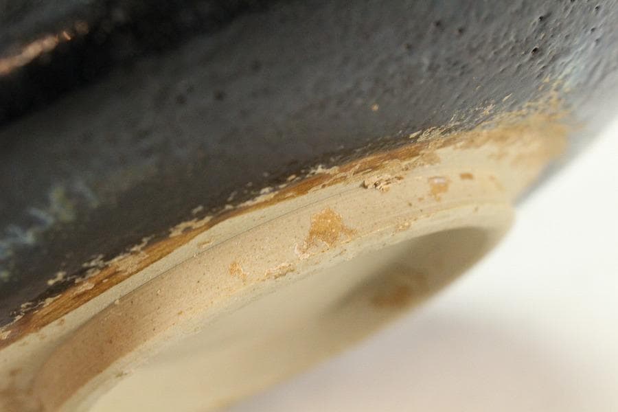 中国美術 黒釉 盤 φ15cm(K-LC189)