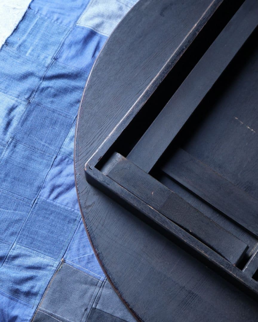 送料込み 栓(セン)とブナの大きめ丸ちゃぶ台　古道具 古家具 カフェ 古民家