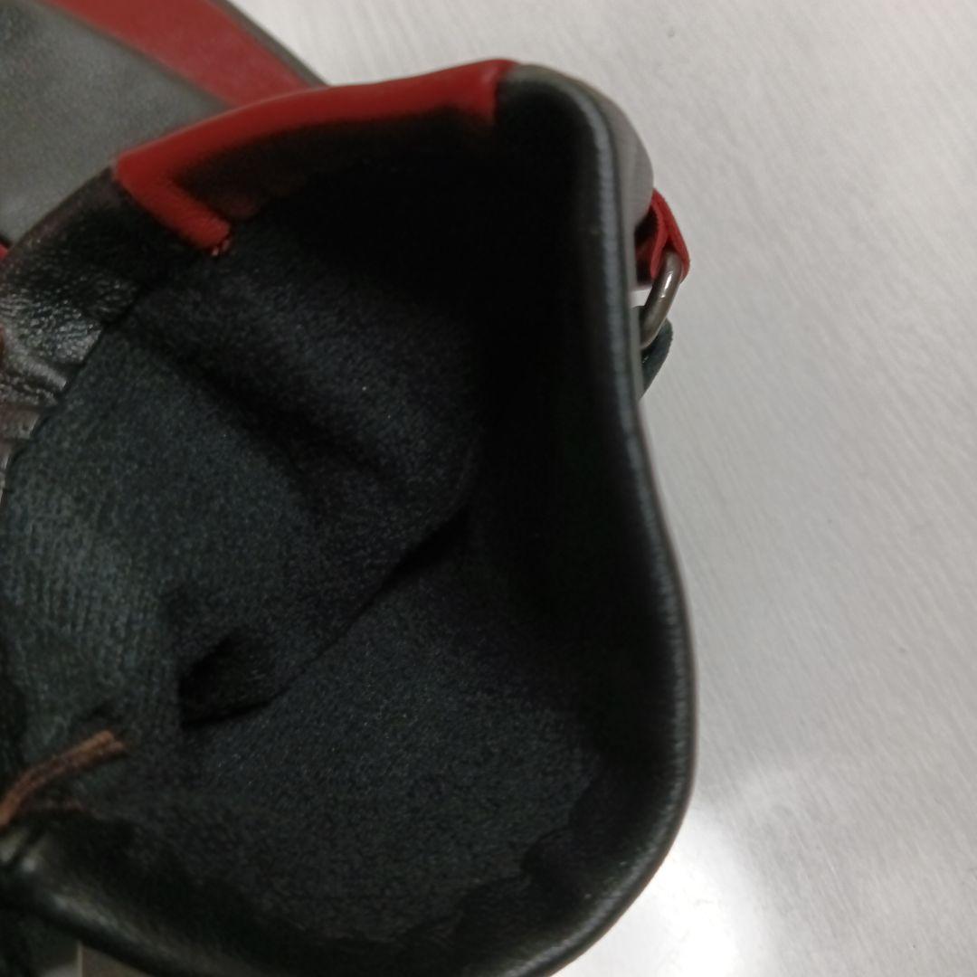 未使用 agnès b. アニエスベー 羊革 スマホ対応 黒 赤 手袋 25cm