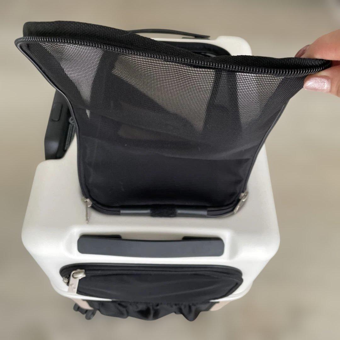 キャスター付きペットカート ホワイトとベージュ