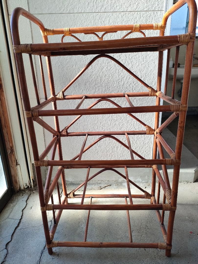 ●ヴィンテージ 籐 ラタン 4段 チェスト天然素材引き出しアジアン家具 和モダン