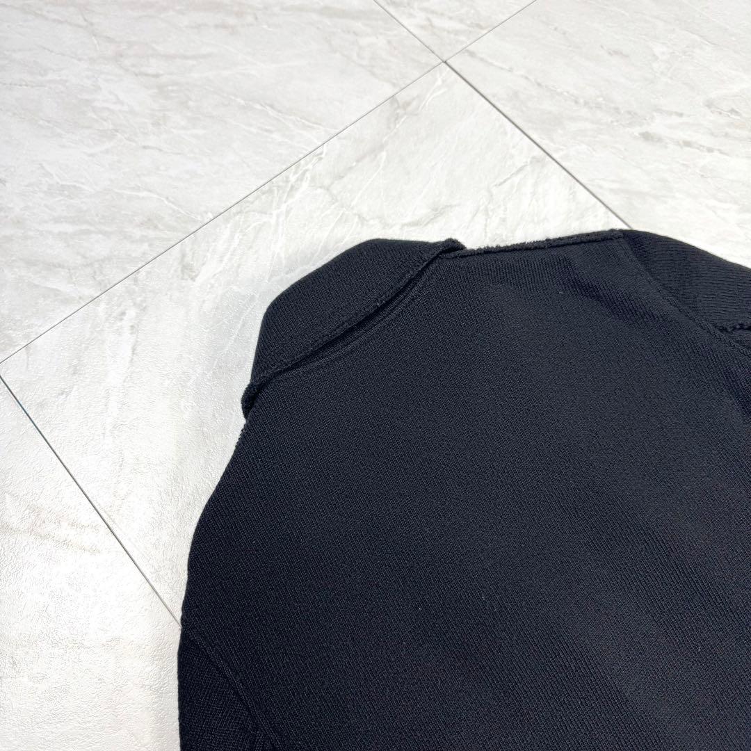 ジュンヤワタナベ コムデギャルソン ルイスレザー 縮絨 ニット ライダース M