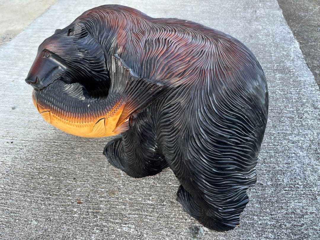 木彫り熊　工芸品　置物　アンティーク　彫刻