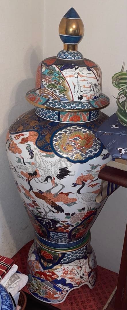 有田焼　沈香壺　約115㎝　飾壺　飾壷　置物　骨董　ヴィンテージ　オブジェ