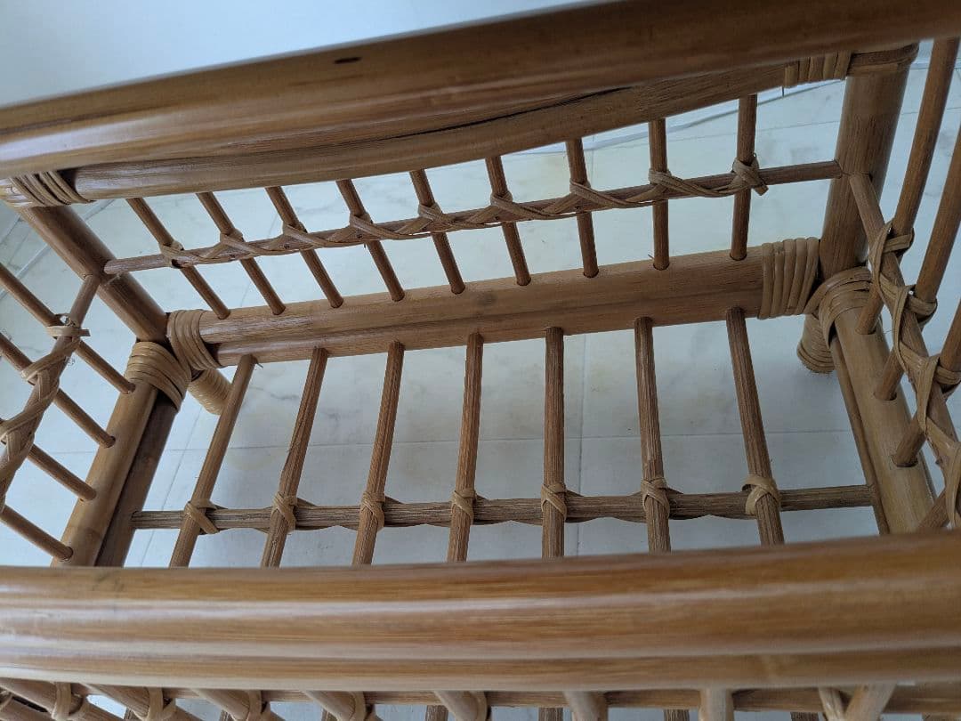 ラタン製 ラック サイド ボード チェスト マガジンラック 藤 ヴィンテージ