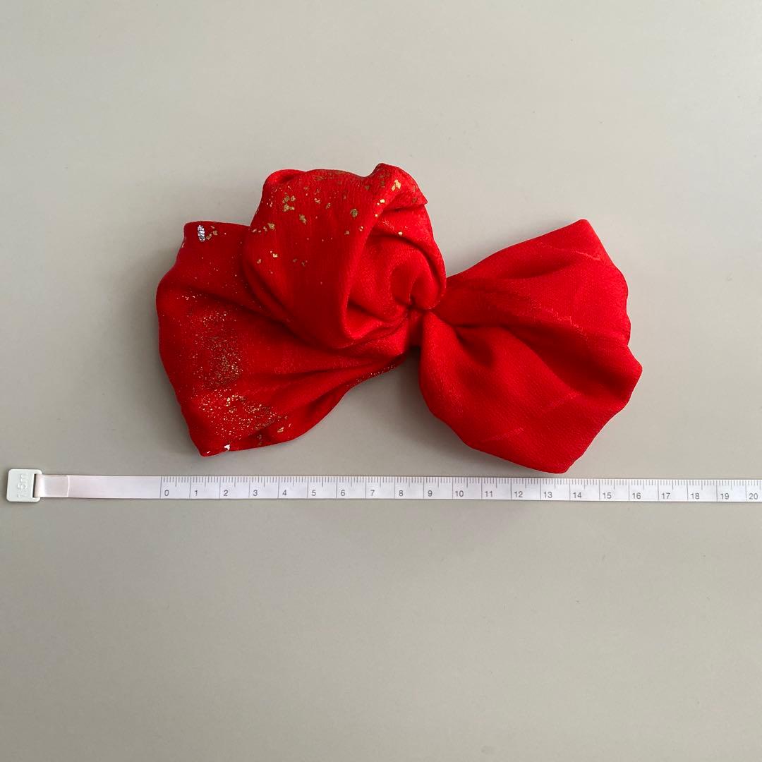 稲妻の将軍　絞り　七五三　ヘッドドレス　着物リメイク　アンティーク　髪飾り