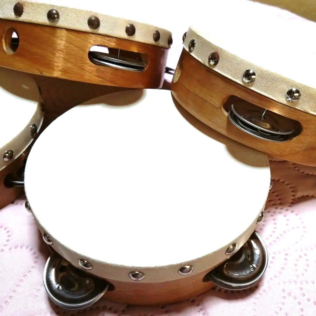 木製シンバル付きタンバリン5個セット