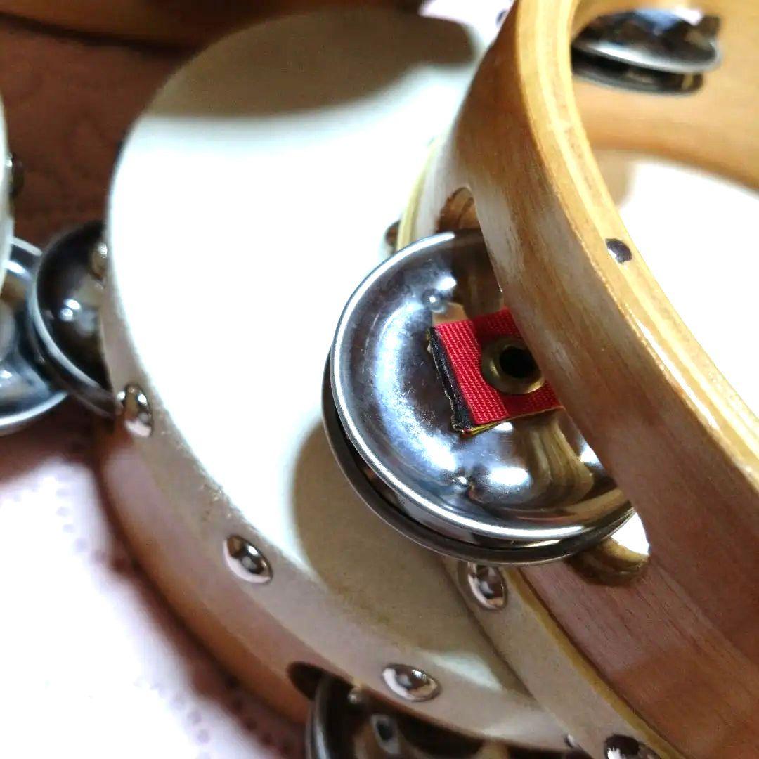 木製シンバル付きタンバリン5個セット