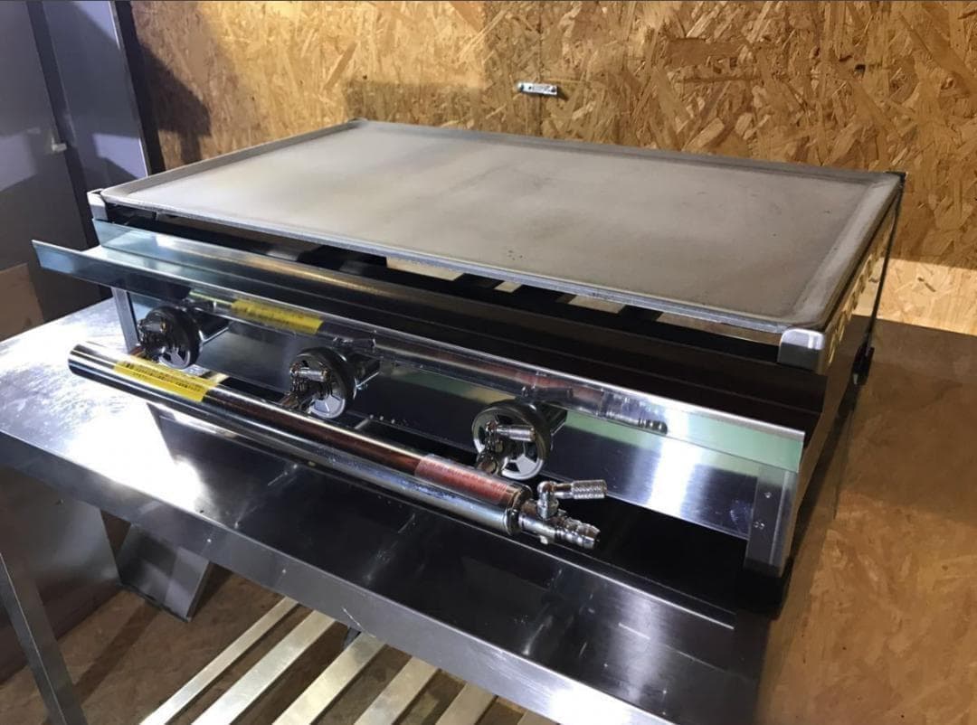 新品　鉄板焼器　TS-60　鉄板焼き　厚み6mm　プロパンガス　トユ付　LP ⑶