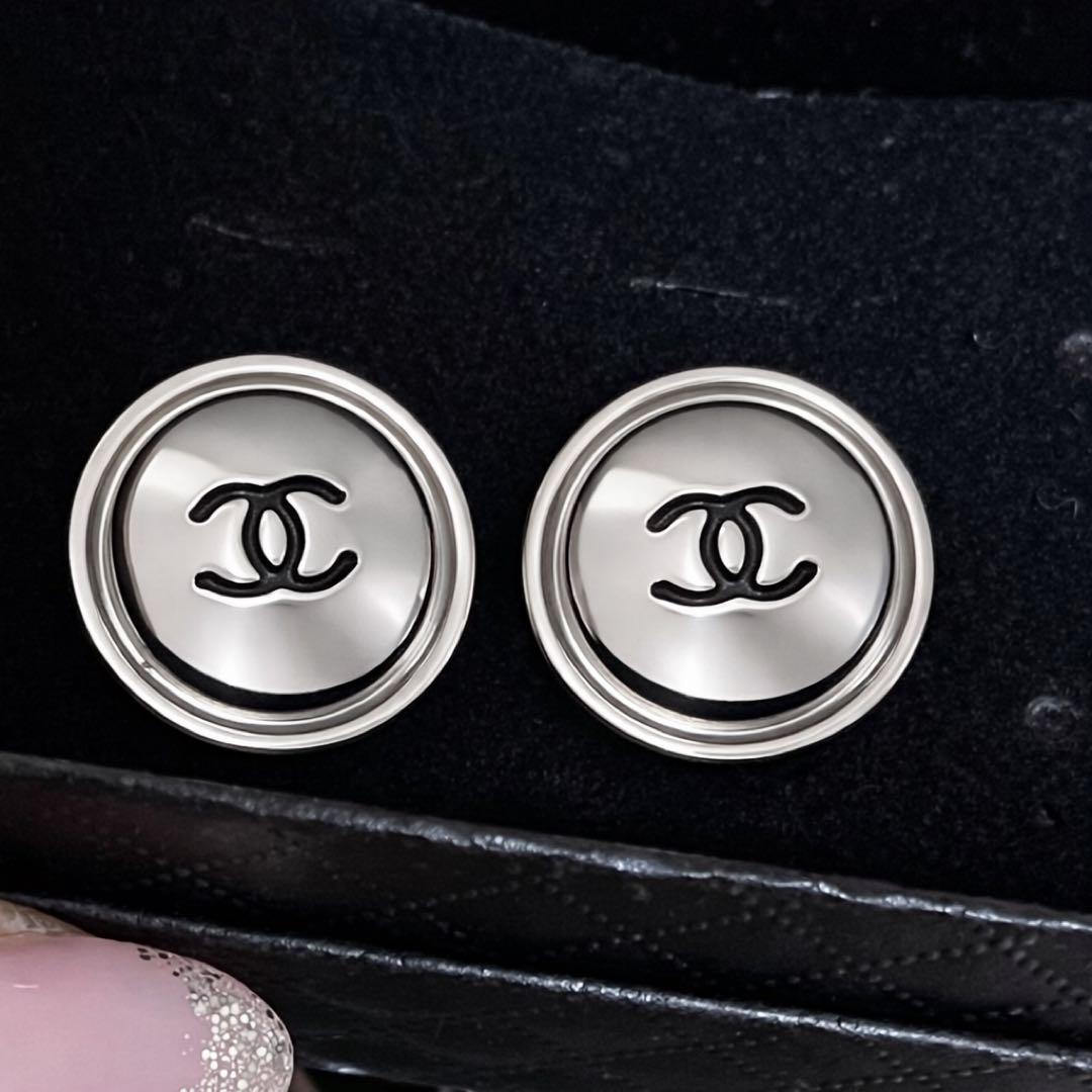 【正規品】CHANEL 99P ココマーク ラウンドピアス 18mm シルバー