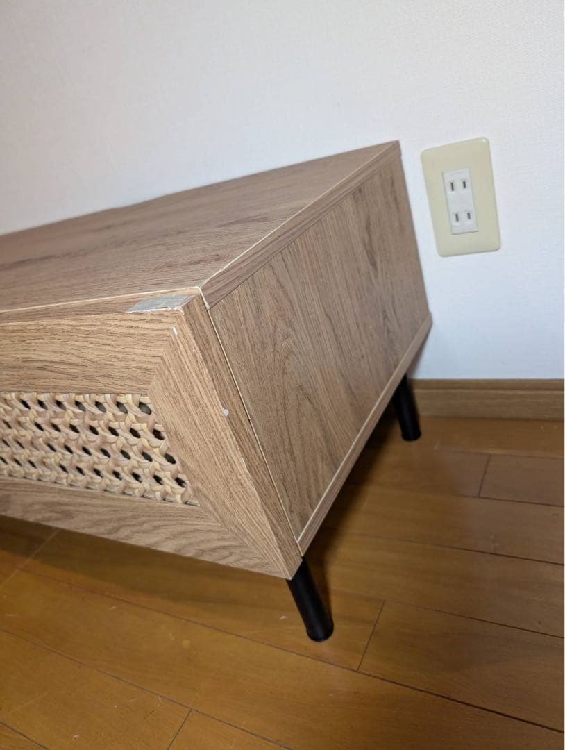 ★るみ★LOWYA ラタン調テレビボード テレビ台 収納棚木製棚