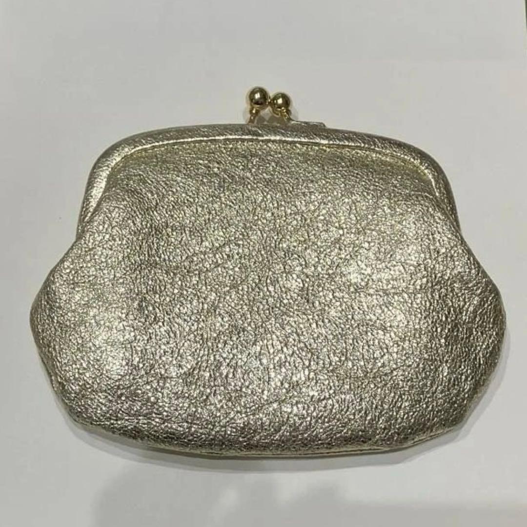 StitchandSew 小さながま口のお財布 ゴールド 革　がま口　日本製