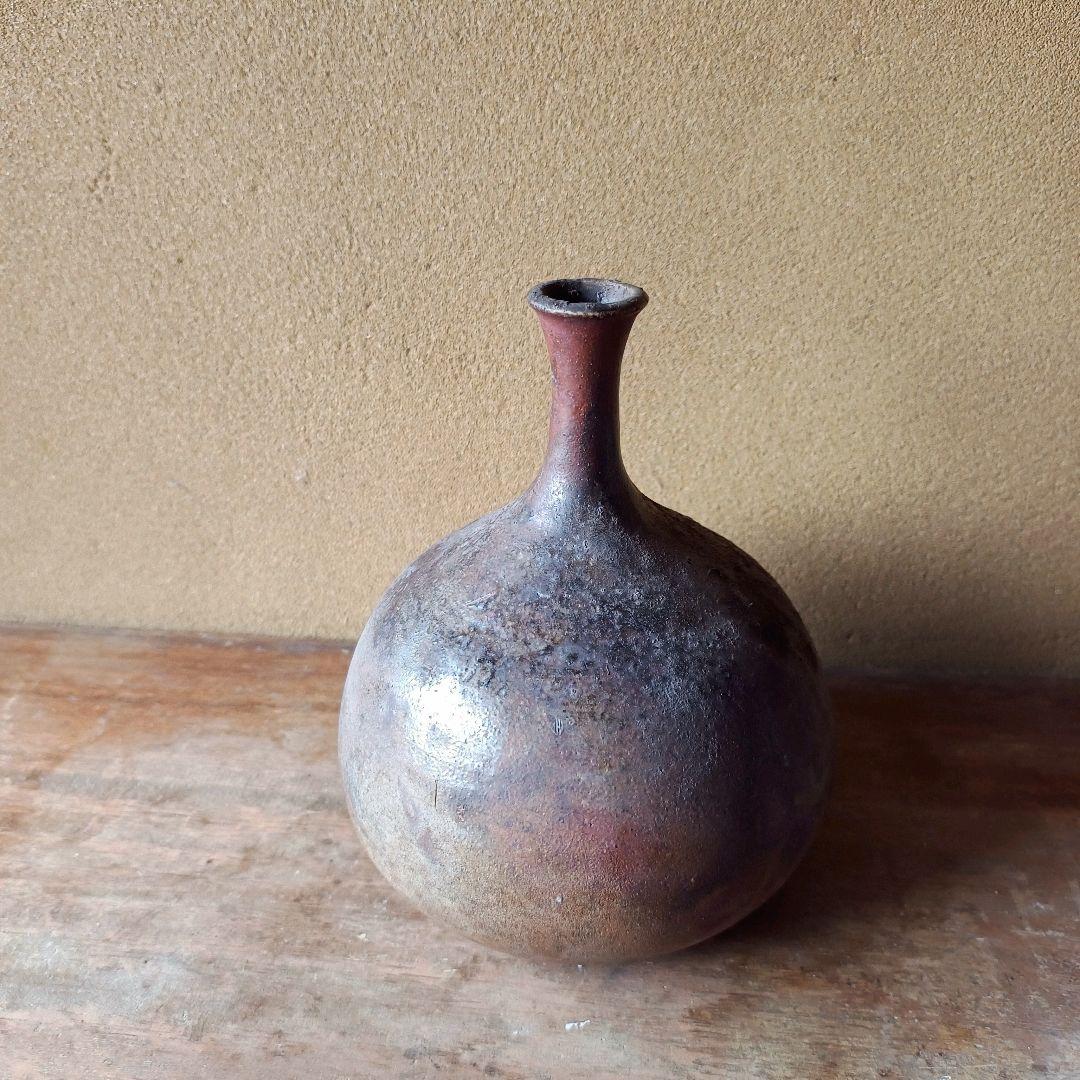 焼きムラが美しい 古陶器 花器 ヴィンテージ 陶器 古道具 花瓶 壺