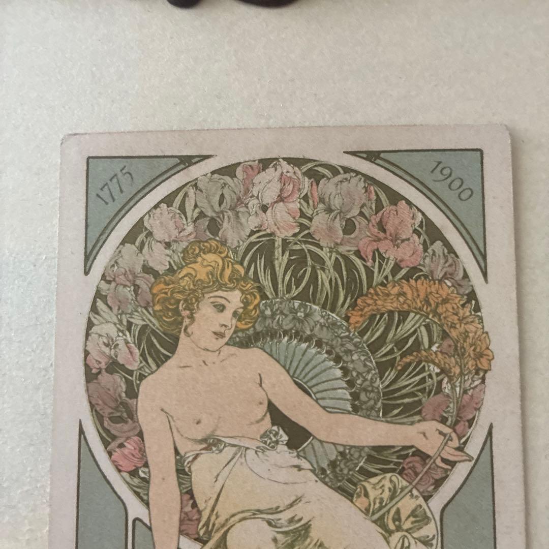 大変貴重　アルフォンス・ミュシャ　ウビガン香水カード　オリジナルリトグラフ