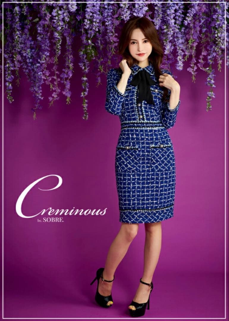 SOBREカラーツイードブレードワンピース ソブレ　andy キャバドレス