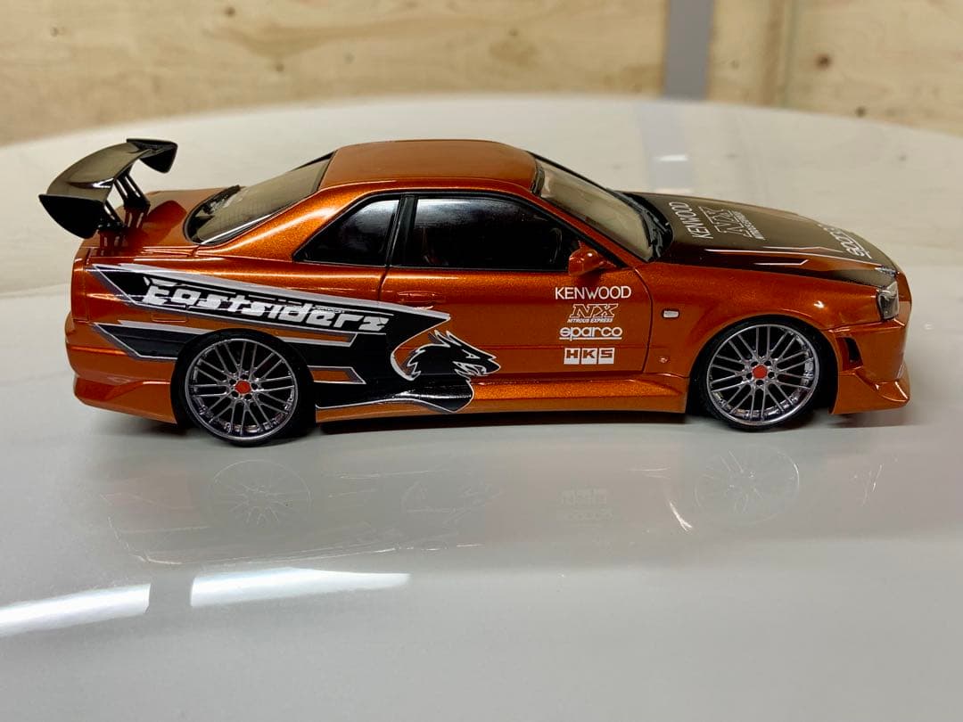 1/24 完成品 アオシマ スカイライン GT-R R34 NFS エディ仕様