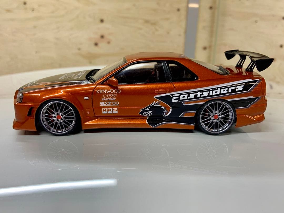 1/24 完成品 アオシマ スカイライン GT-R R34 NFS エディ仕様
