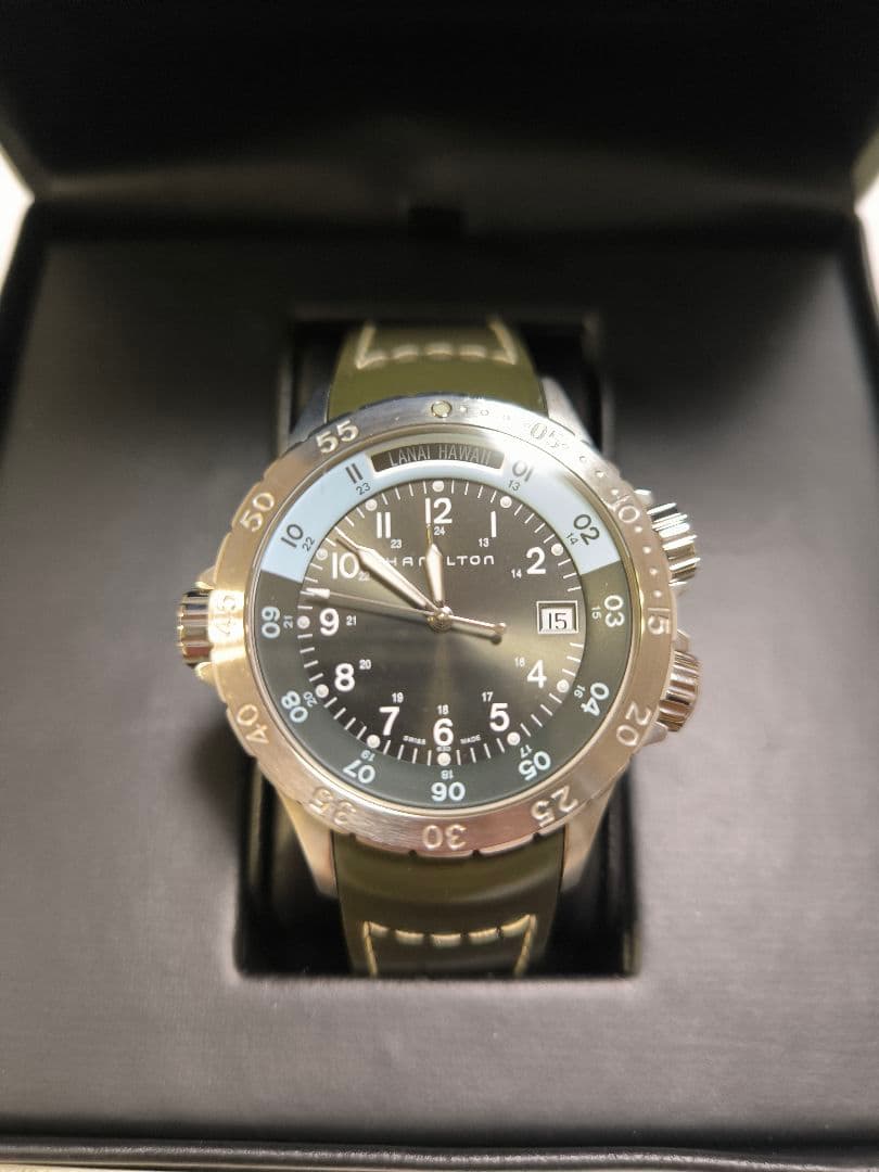 ハミルトン　メンズ　ダイバーズウォッチ カーキネイビー　GMT
