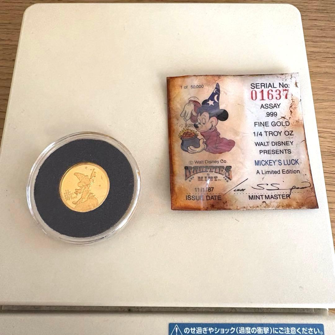 アンティーク　ディズニー 金貨 1/4 TROY oz 24金 .999