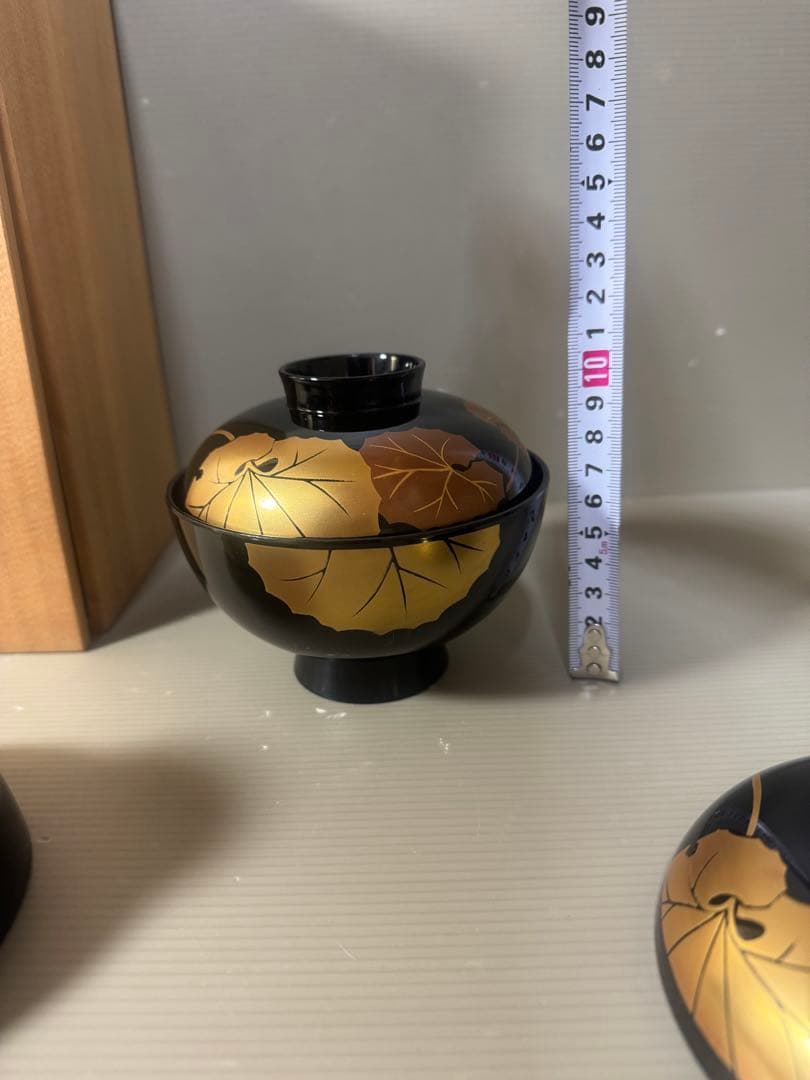 2547 会津塗り お吸い物椀　5客　未使用